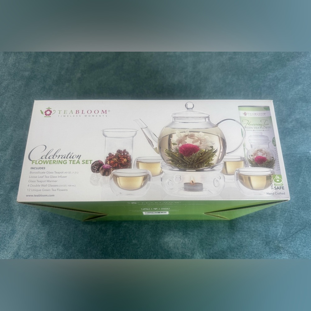 Celebration Flowering Tea Set - Clear Glass